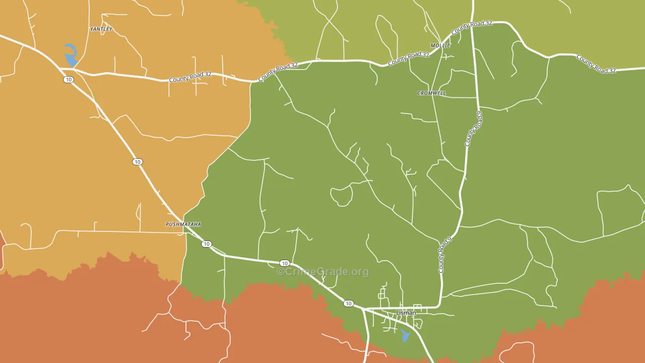 Lisman, AL Map of Drug-Related Crime Rates