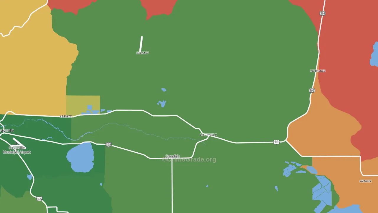 Litchfield, CA Map of Drug-Related Crime Rates