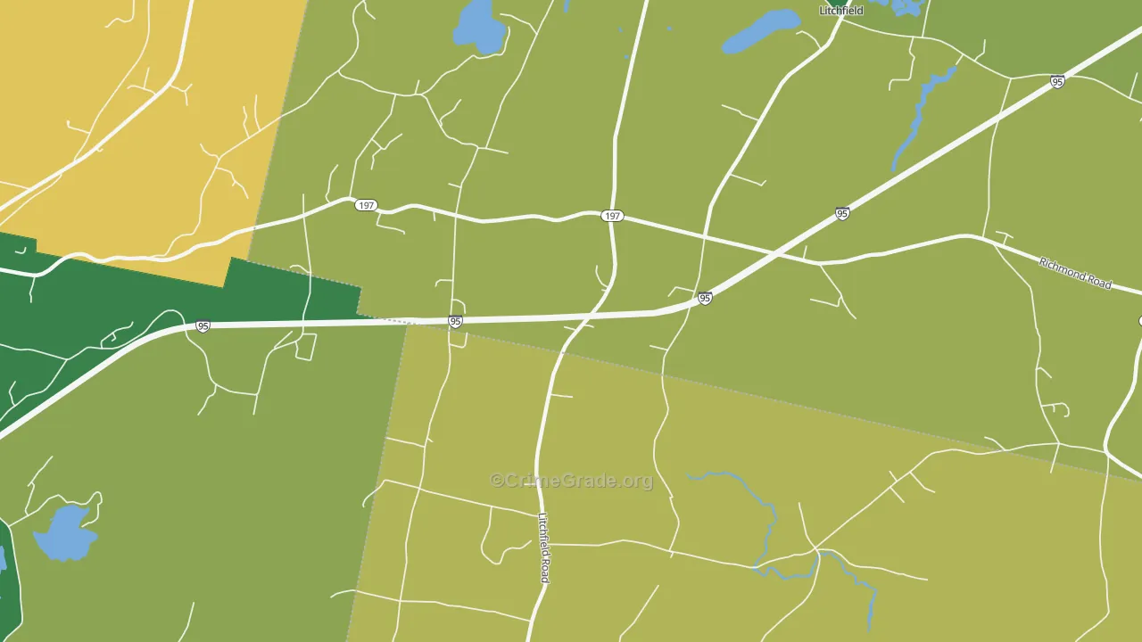 Litchfield Corners, ME Map of Drug-Related Crime Rates