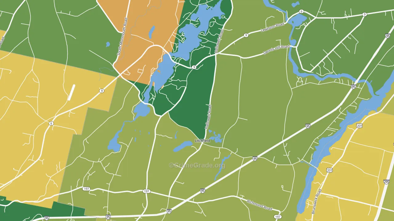 Litchfield, ME Map of Drug-Related Crime Rates
