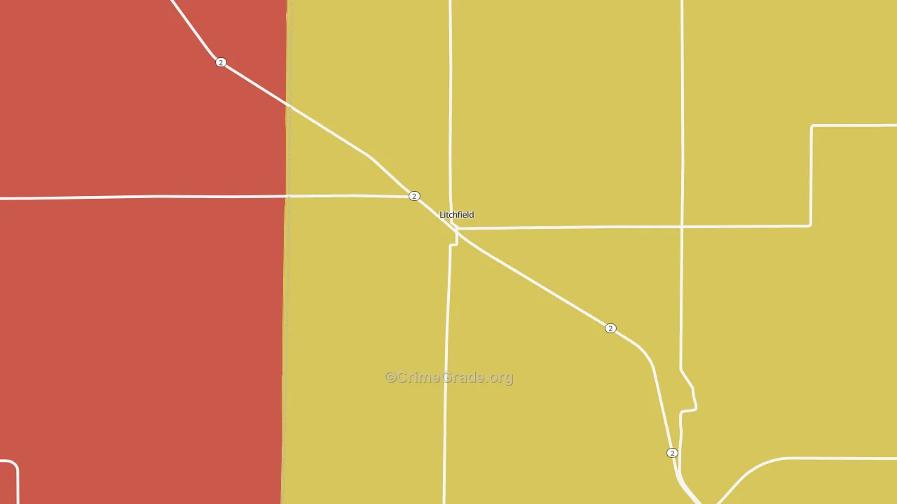 Litchfield, NE Map of Drug-Related Crime Rates