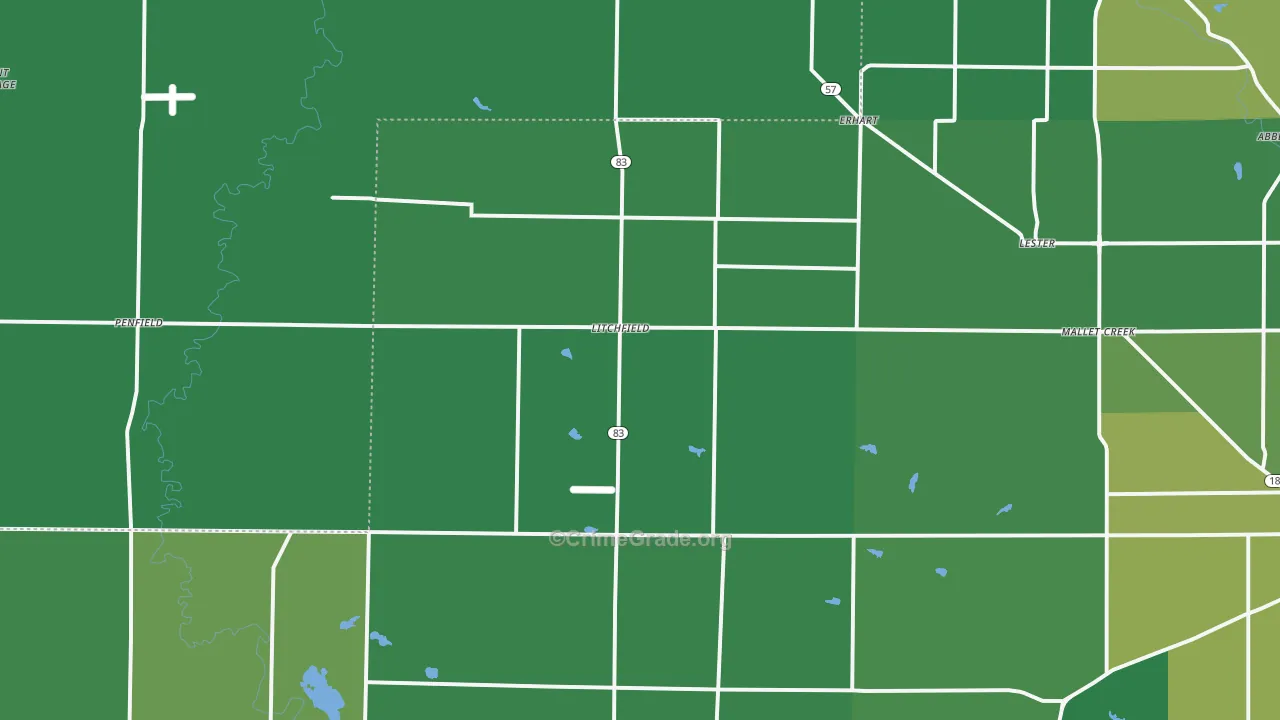 Litchfield, OH Map of Drug-Related Crime Rates