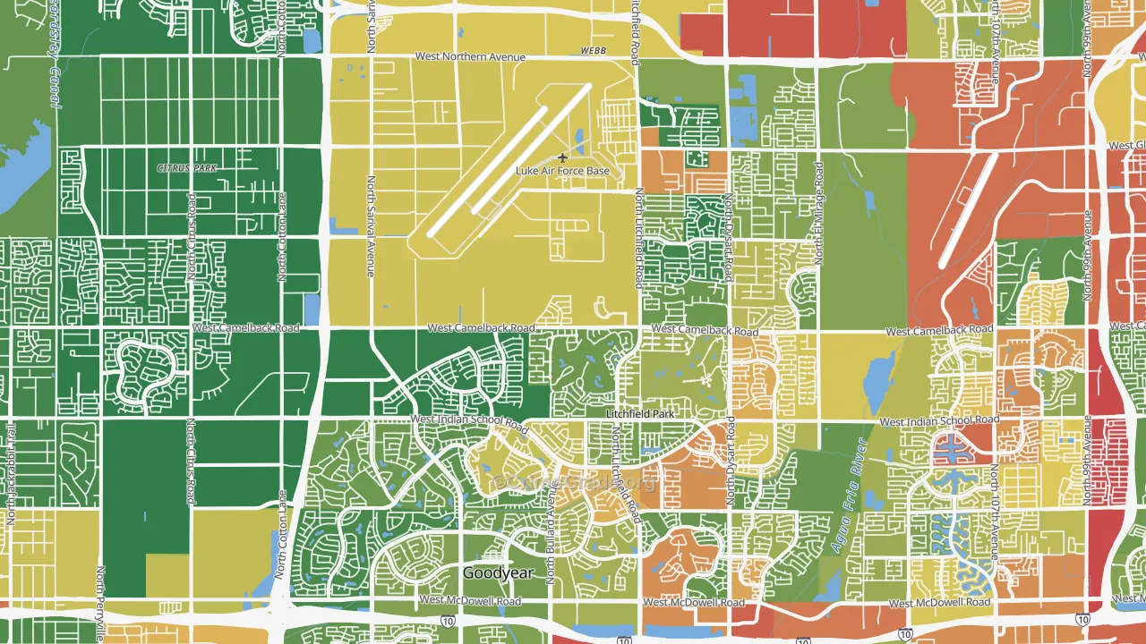 Litchfield Park, AZ Map of Drug-Related Crime Rates