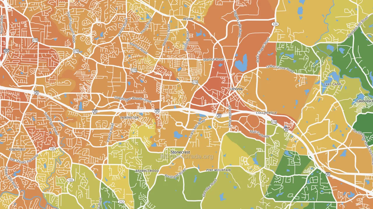 Lithonia, GA Map of Drug-Related Crime Rates