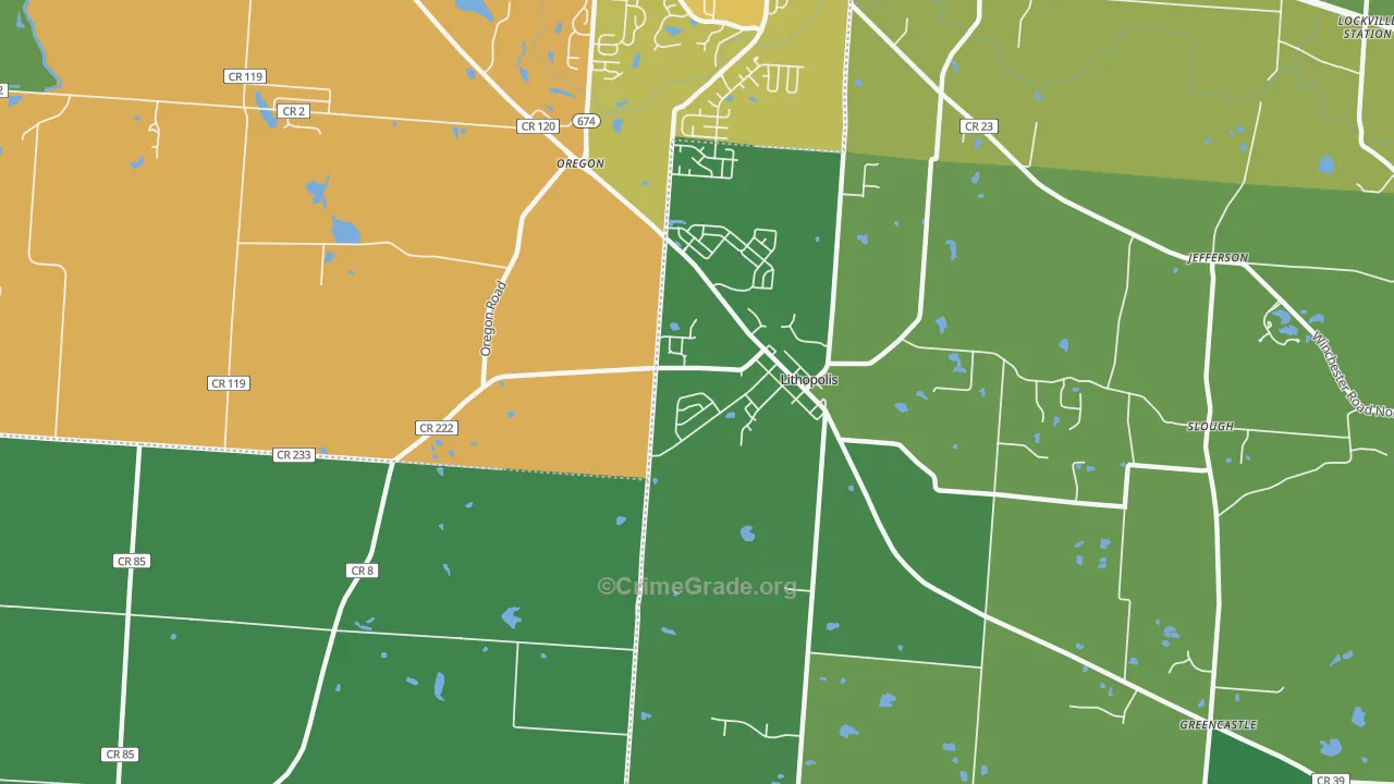 Lithopolis, OH Map of Drug-Related Crime Rates