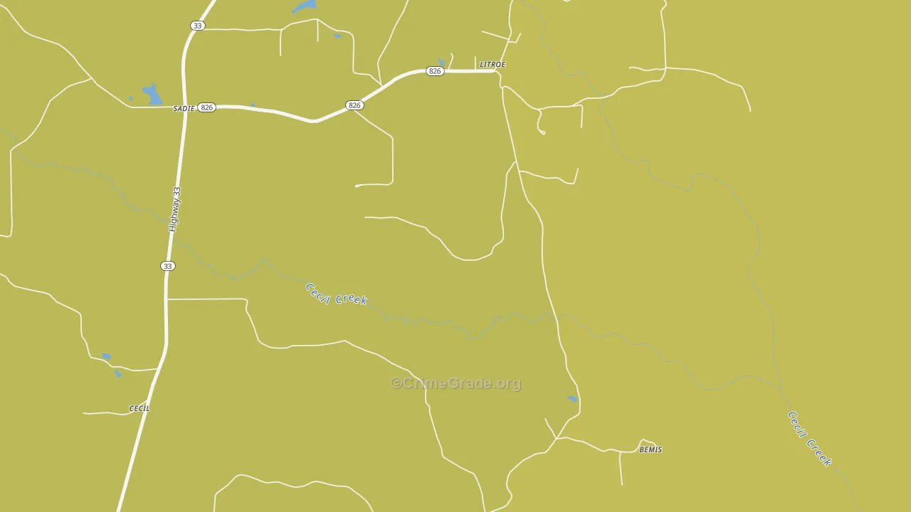 Litroe, LA Map of Drug-Related Crime Rates