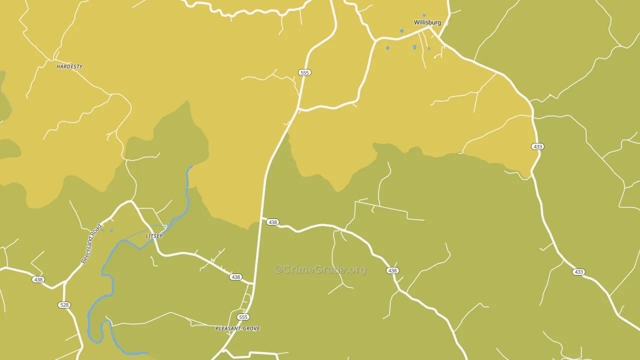 Litsey, KY Map of Drug-Related Crime Rates