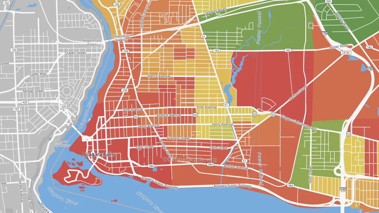 Litte Italy, Niagara Falls, NY Map of Drug-Related Crime Rates
