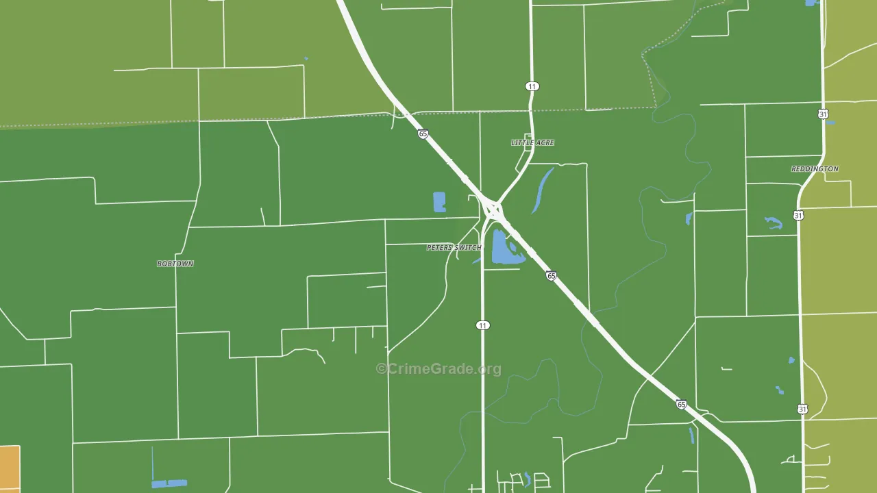 Little Acre, IN Map of Drug-Related Crime Rates