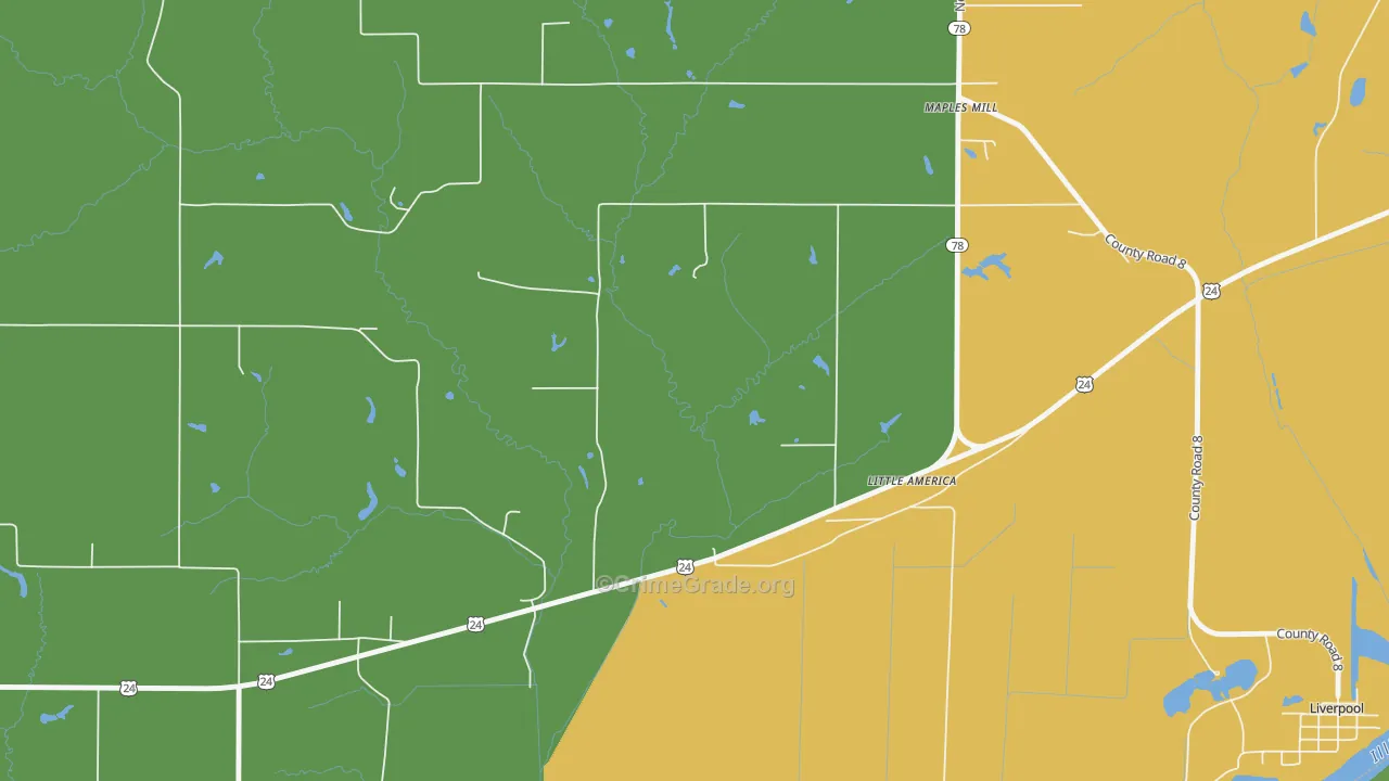 Little America, IL Map of Drug-Related Crime Rates