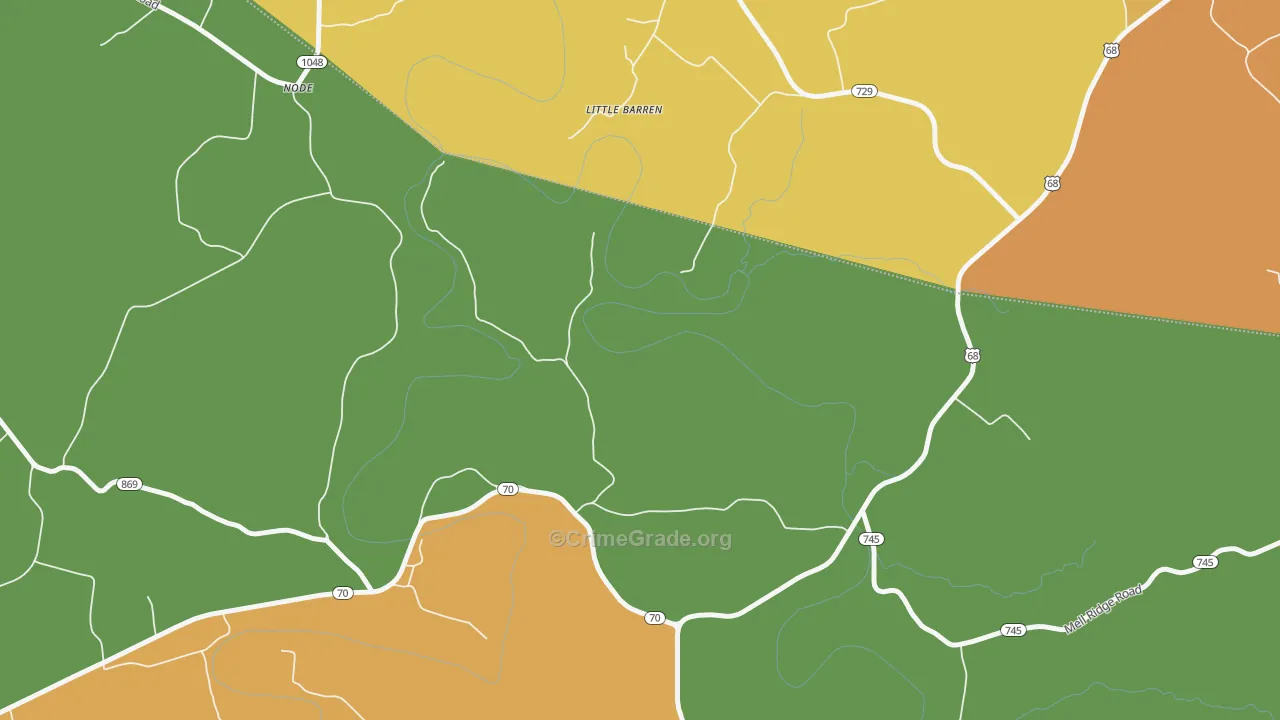 Little Barren, KY Map of Drug-Related Crime Rates