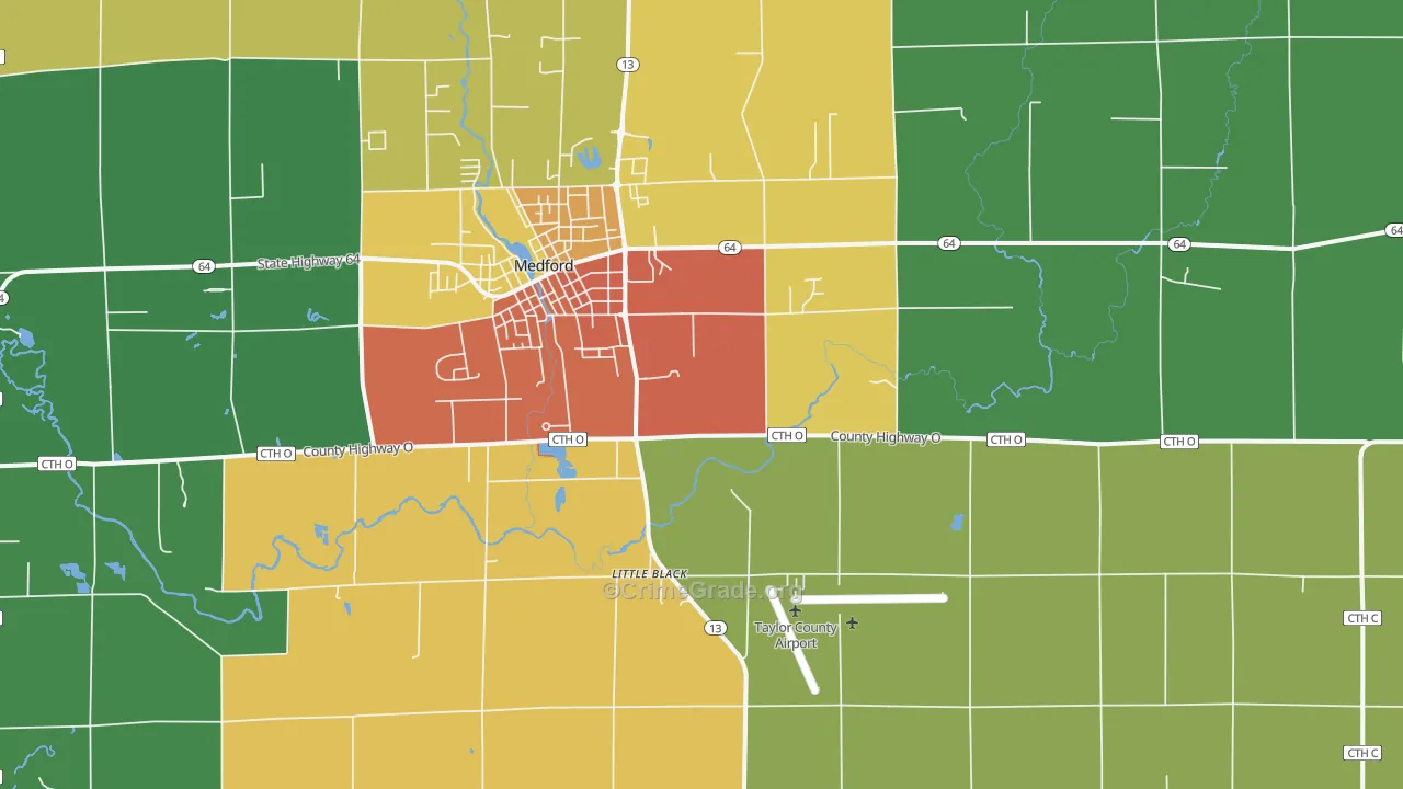 Little Black, WI Map of Drug-Related Crime Rates