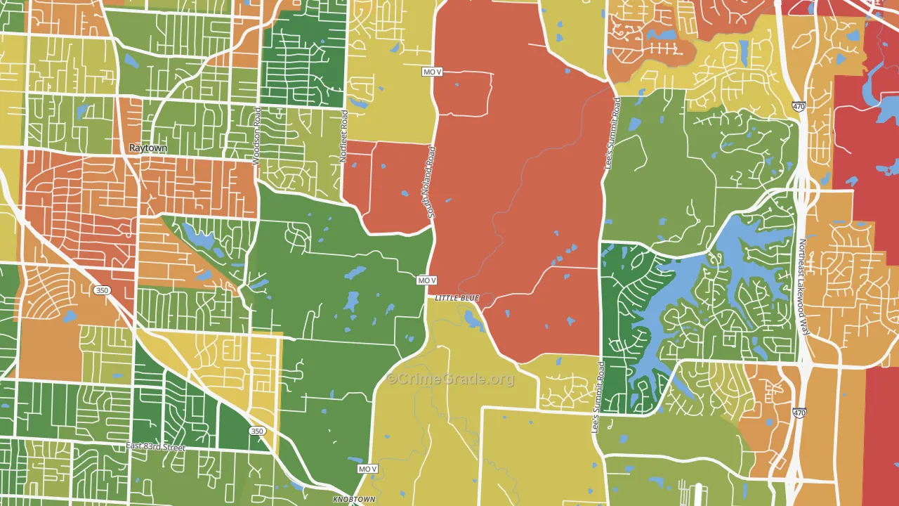 Little Blue Valley, Kansas City, MO Map of Drug-Related Crime Rates