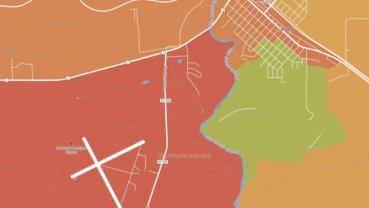Little Browning, MT Map of Drug-Related Crime Rates