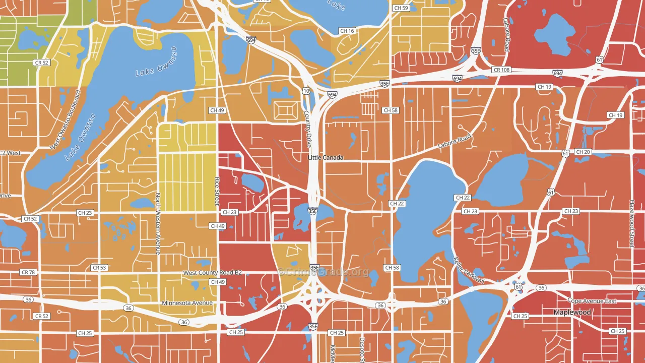 Little Canada, MN Map of Drug-Related Crime Rates