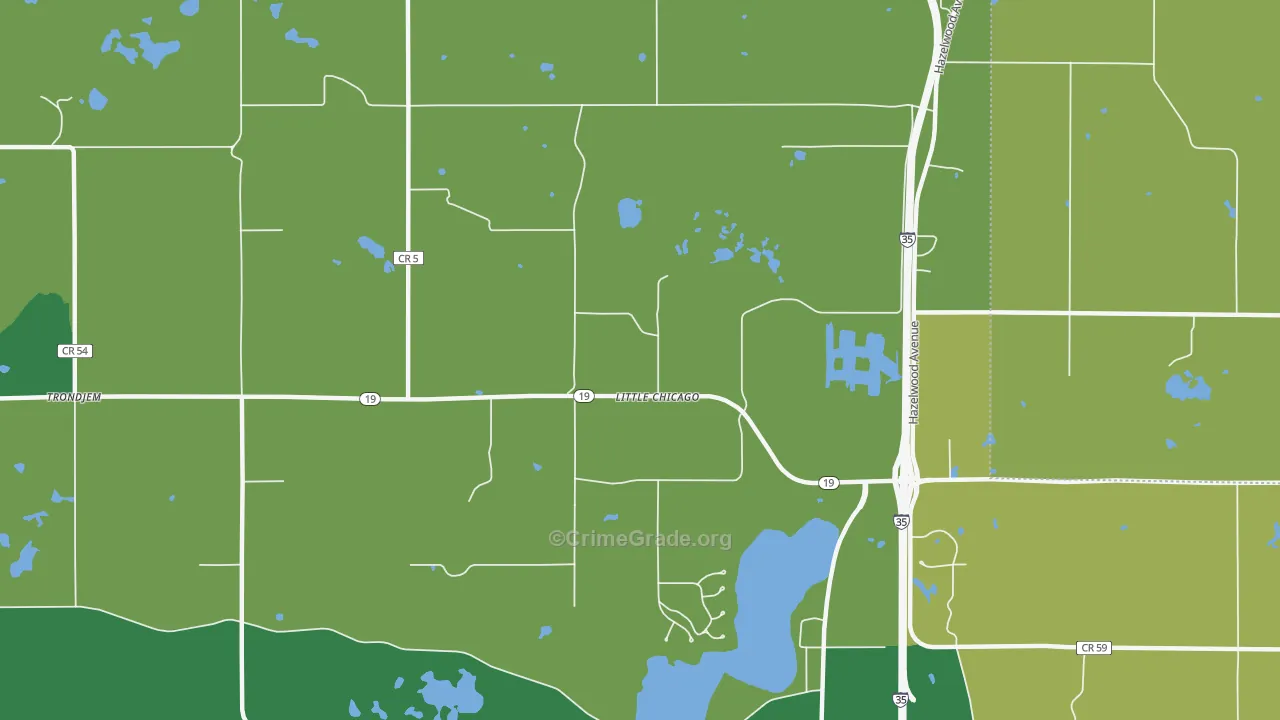 Little Chicago, MN Map of Drug-Related Crime Rates