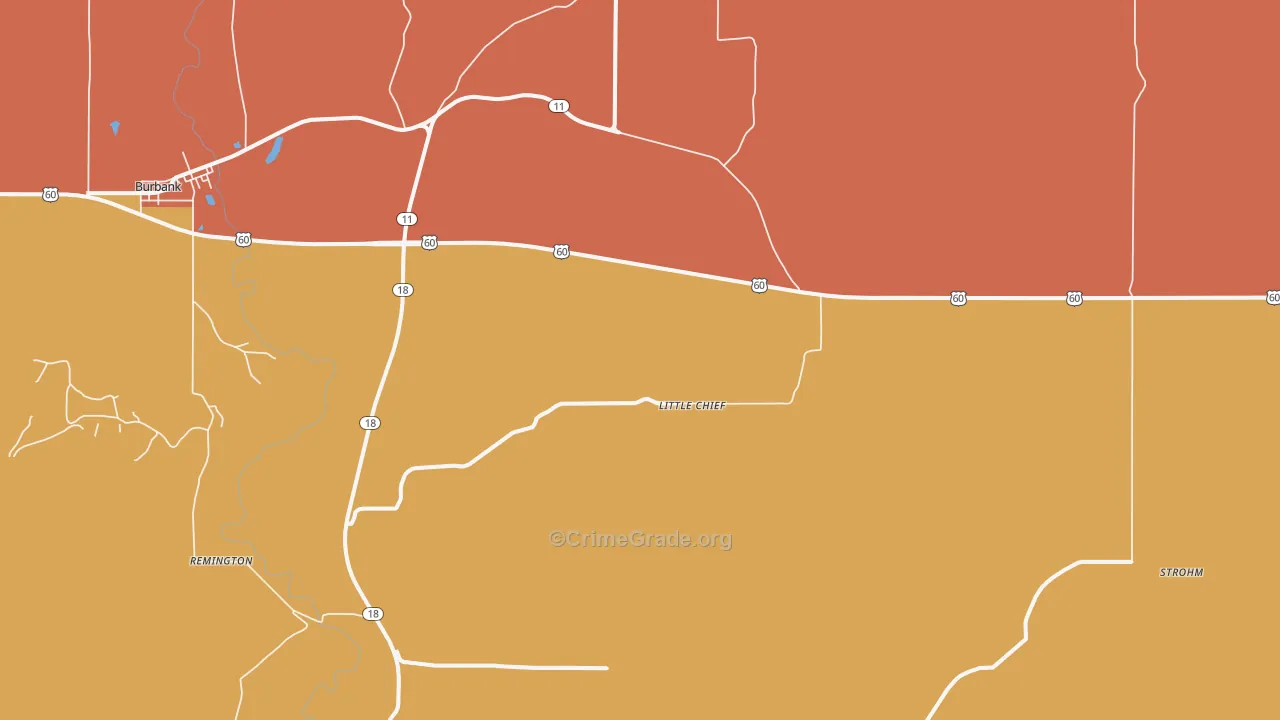 Little Chief, OK Map of Drug-Related Crime Rates