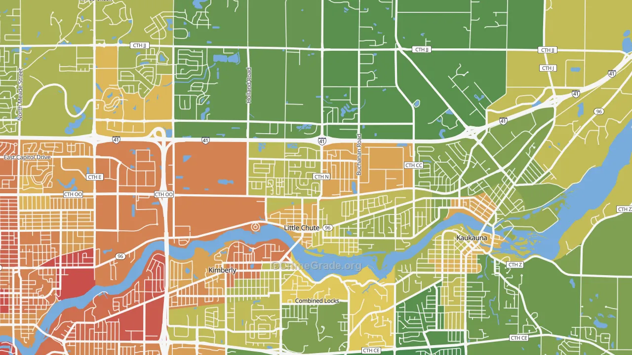 Little Chute, WI Map of Drug-Related Crime Rates