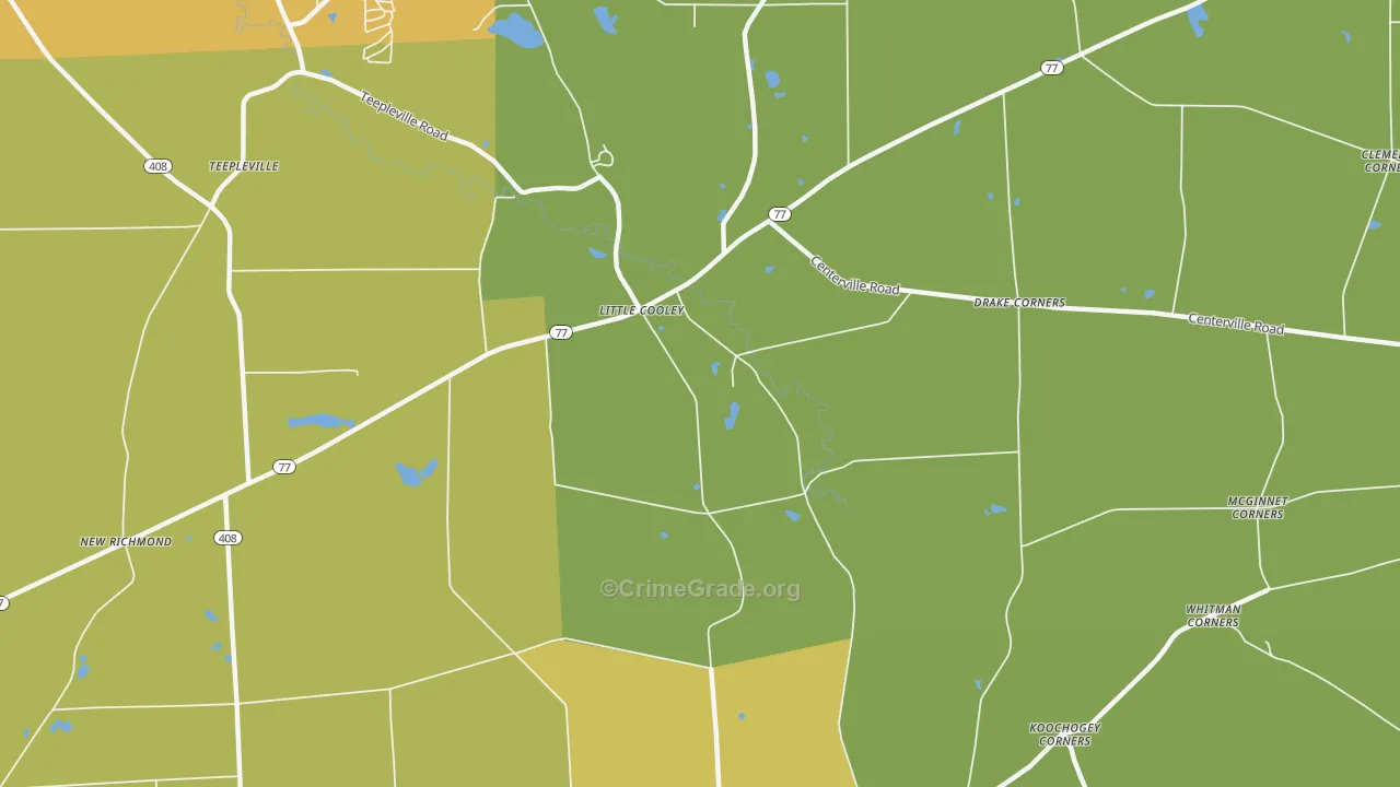 Little Cooley, PA Map of Drug-Related Crime Rates