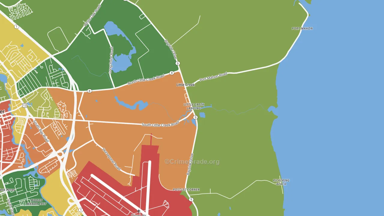 Little Creek, DE Map of Drug-Related Crime Rates