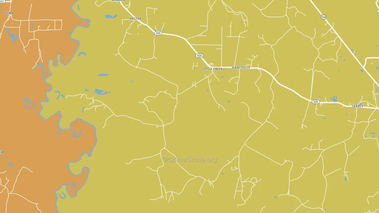 Little Creek, LA Map of Drug-Related Crime Rates