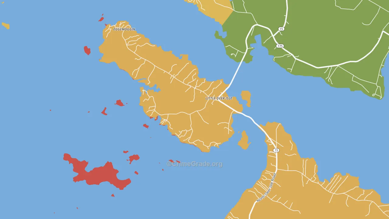 Little Deer Isle, ME Map of Drug-Related Crime Rates