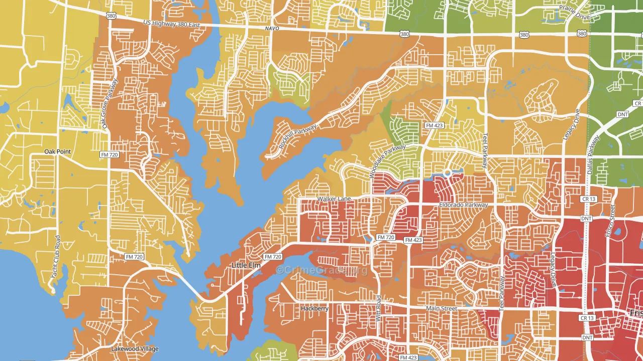 Little Elm, TX Map of Drug-Related Crime Rates