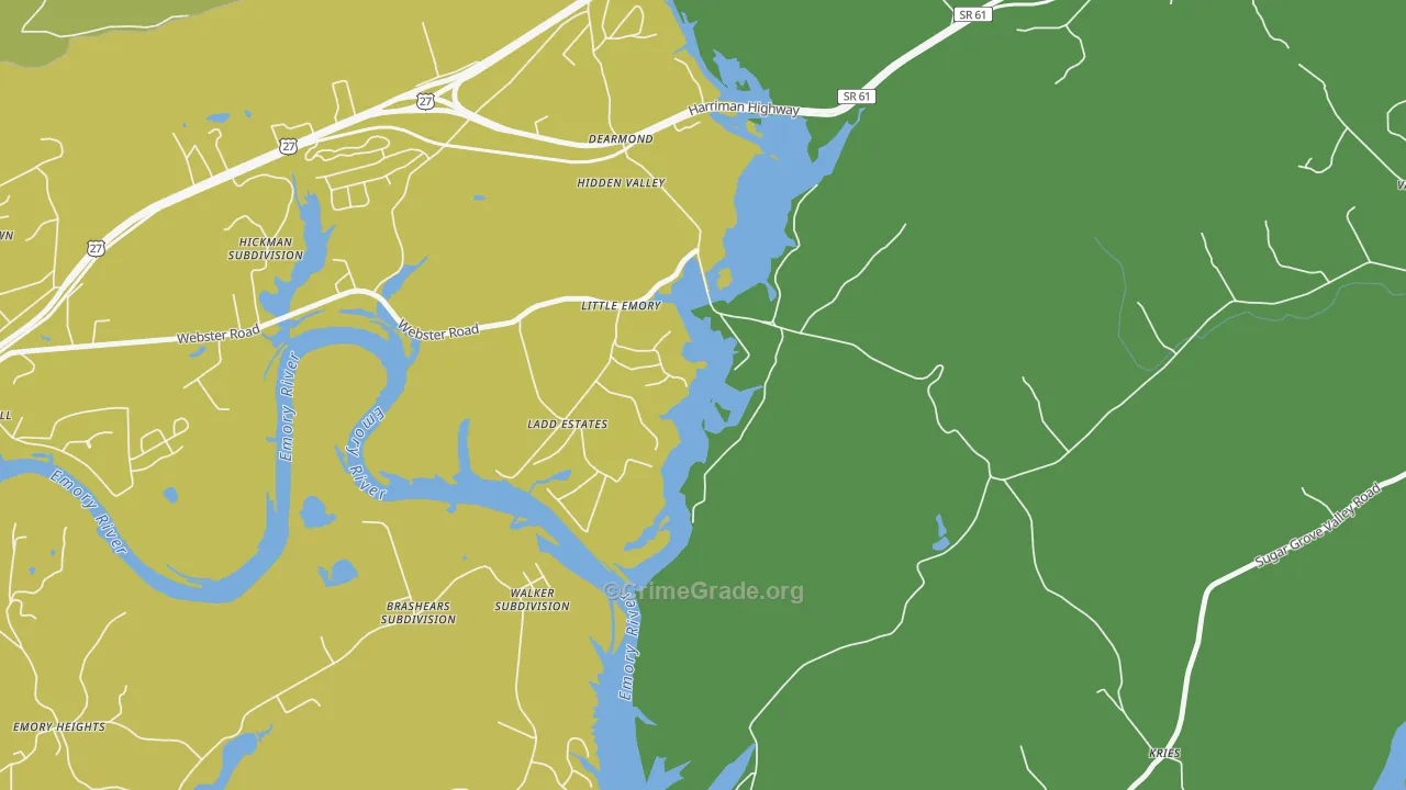 Little Emory, TN Map of Drug-Related Crime Rates