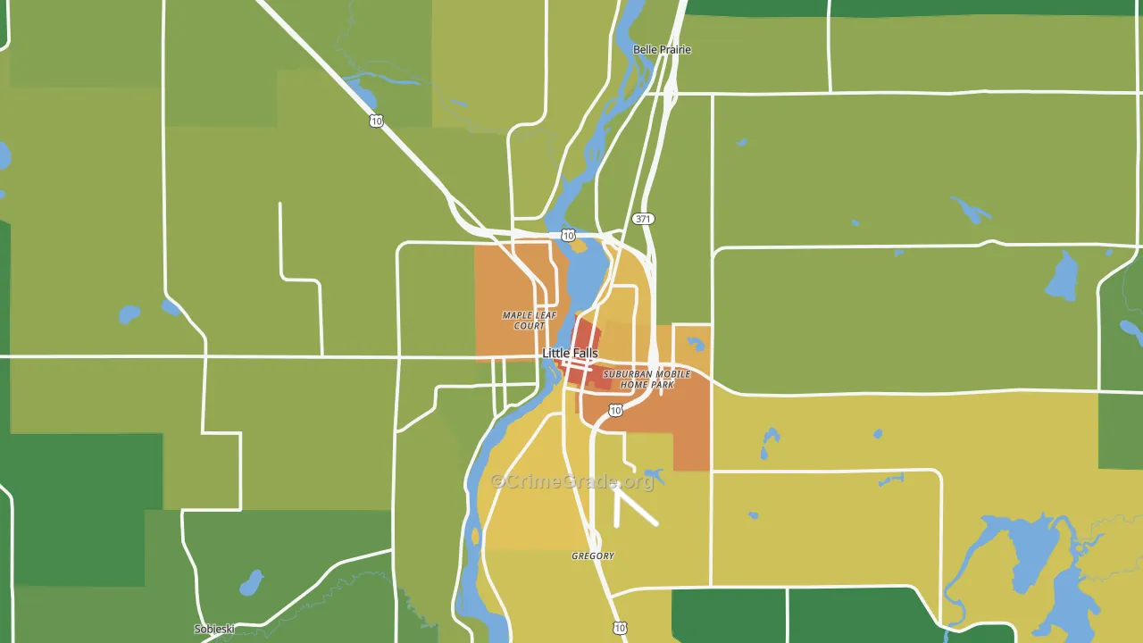 Little Falls, MN Map of Drug-Related Crime Rates