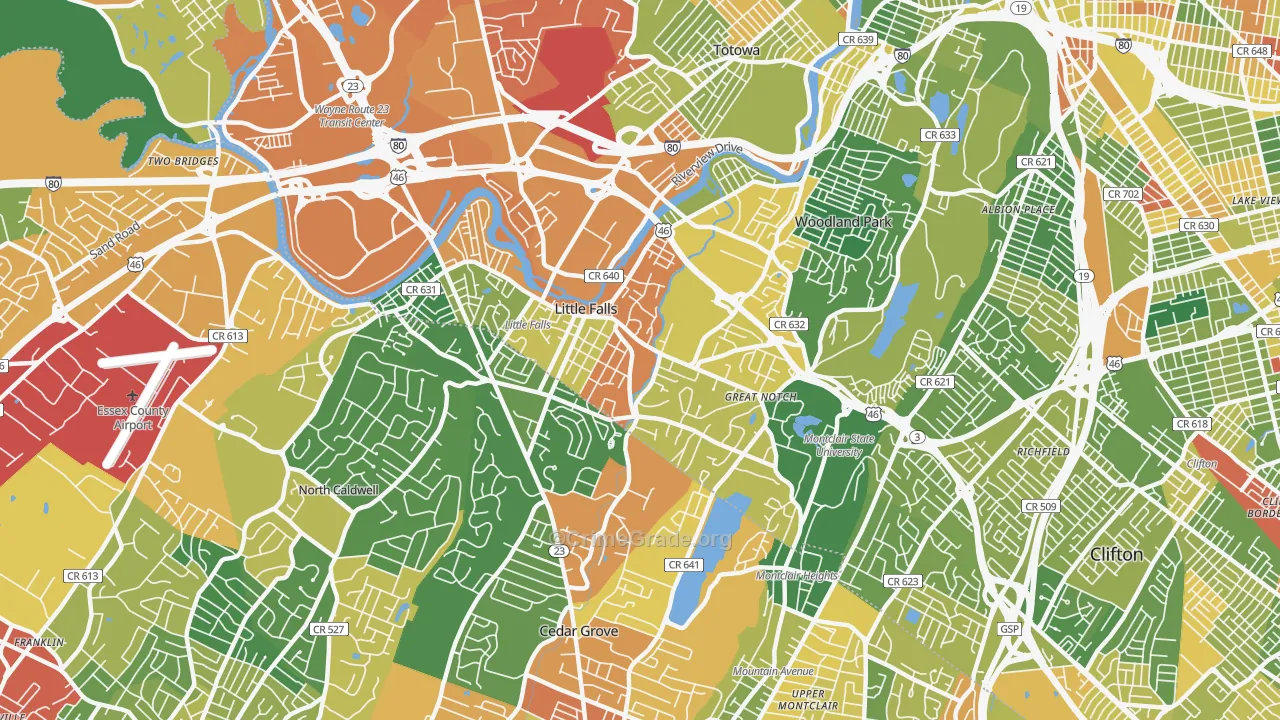 Little Falls, NJ Map of Drug-Related Crime Rates