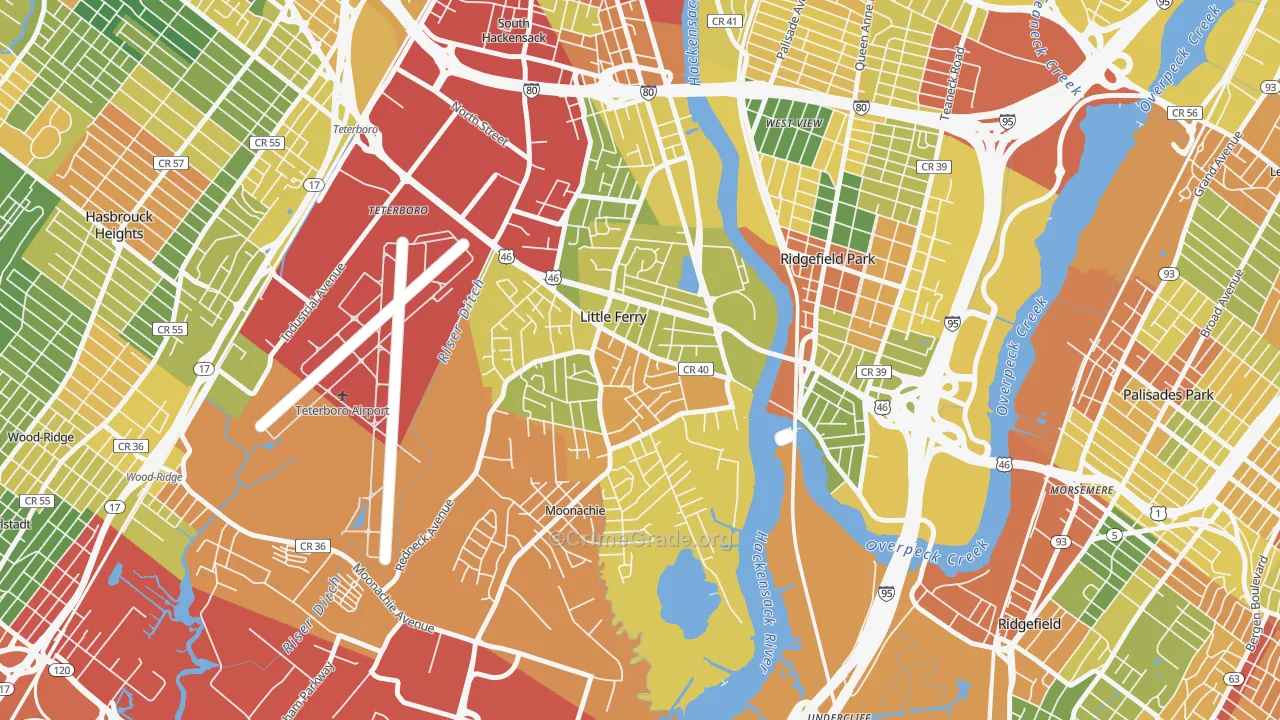 Little Ferry, NJ Map of Drug-Related Crime Rates