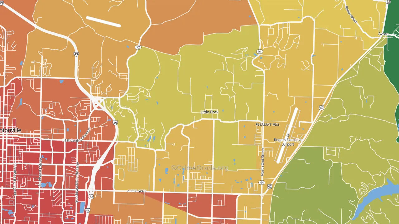 Little Flock, AR Map of Drug-Related Crime Rates