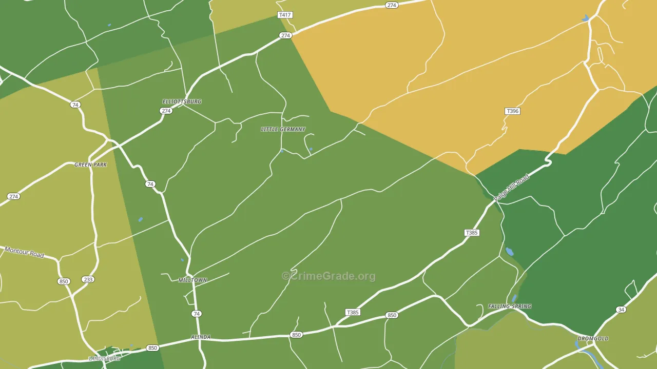 Little Germany, PA Map of Drug-Related Crime Rates