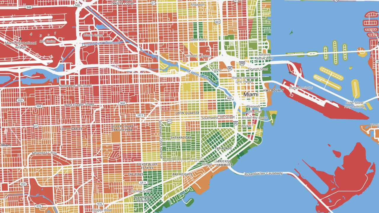 Little Havana, Miami, FL Map of Drug-Related Crime Rates