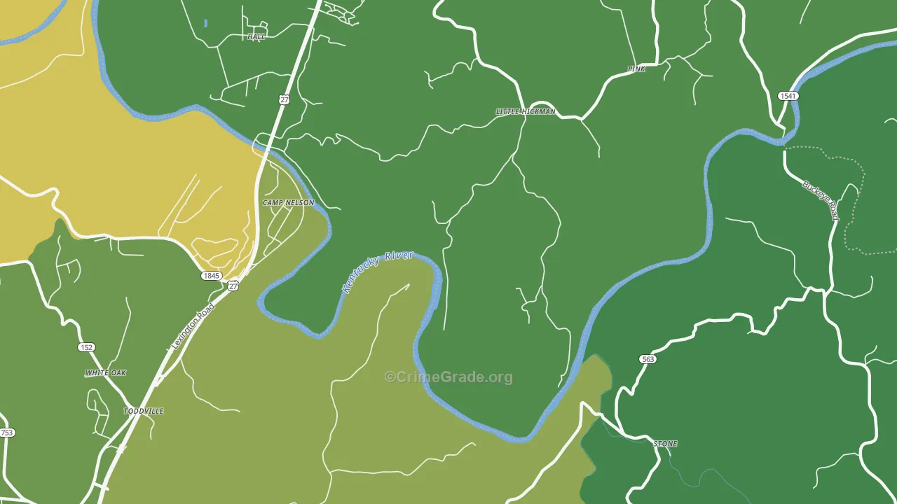 Little Hickman, KY Map of Drug-Related Crime Rates