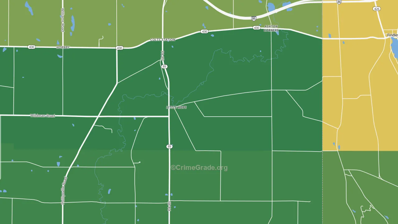 Little Hope, PA Map of Drug-Related Crime Rates