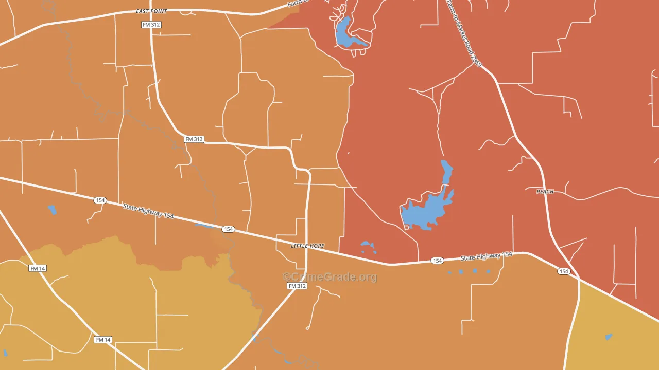 Little Hope, TX Map of Drug-Related Crime Rates