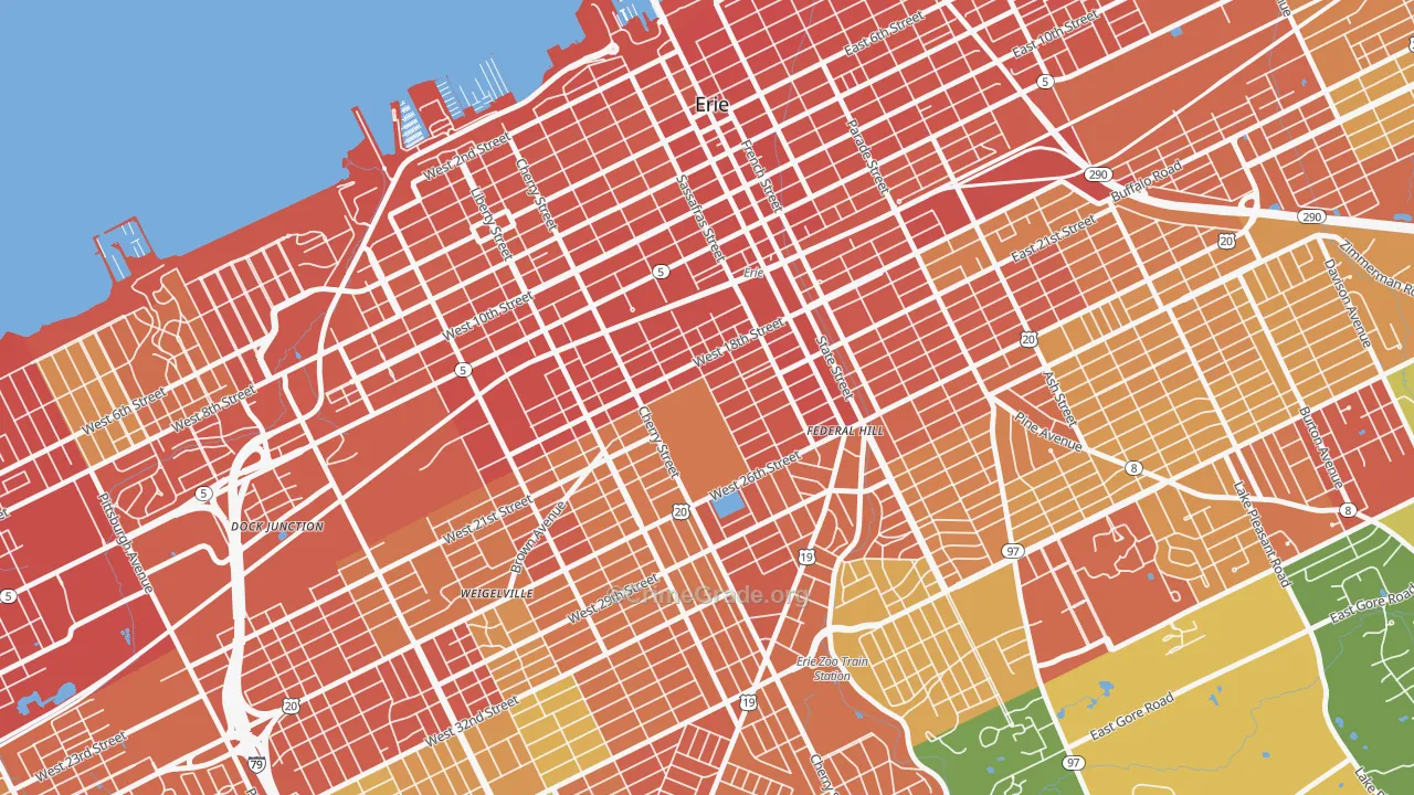 Little Italy, Erie, PA Map of Drug-Related Crime Rates