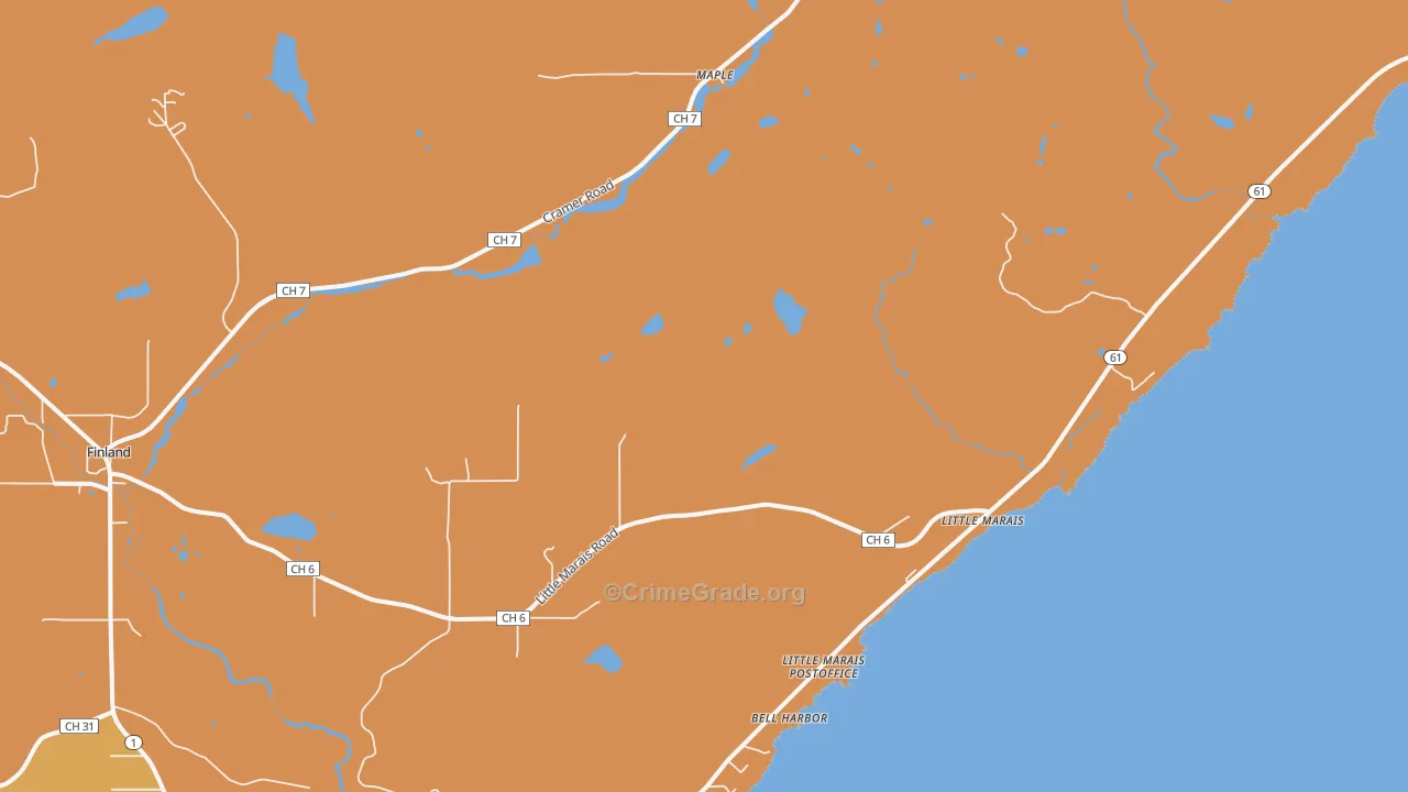 Little Marais, MN Map of Drug-Related Crime Rates