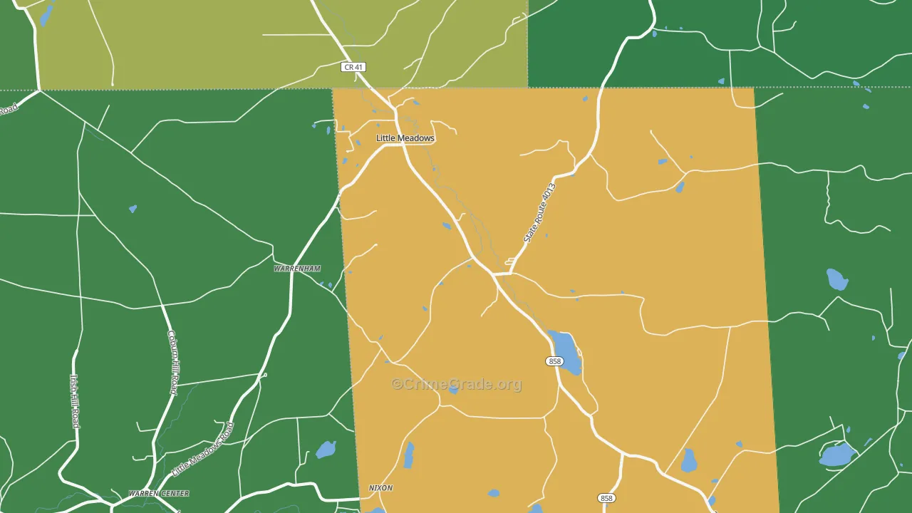 Little Meadows, PA Map of Drug-Related Crime Rates