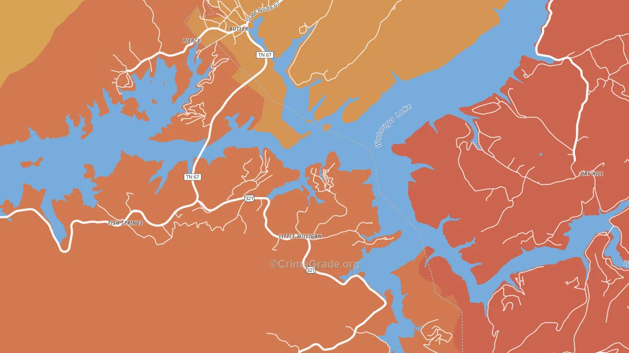 Little Milligan, TN Map of Drug-Related Crime Rates