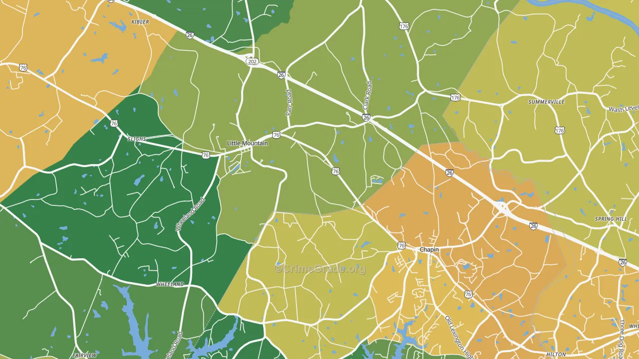 Little Mountain, SC Map of Drug-Related Crime Rates