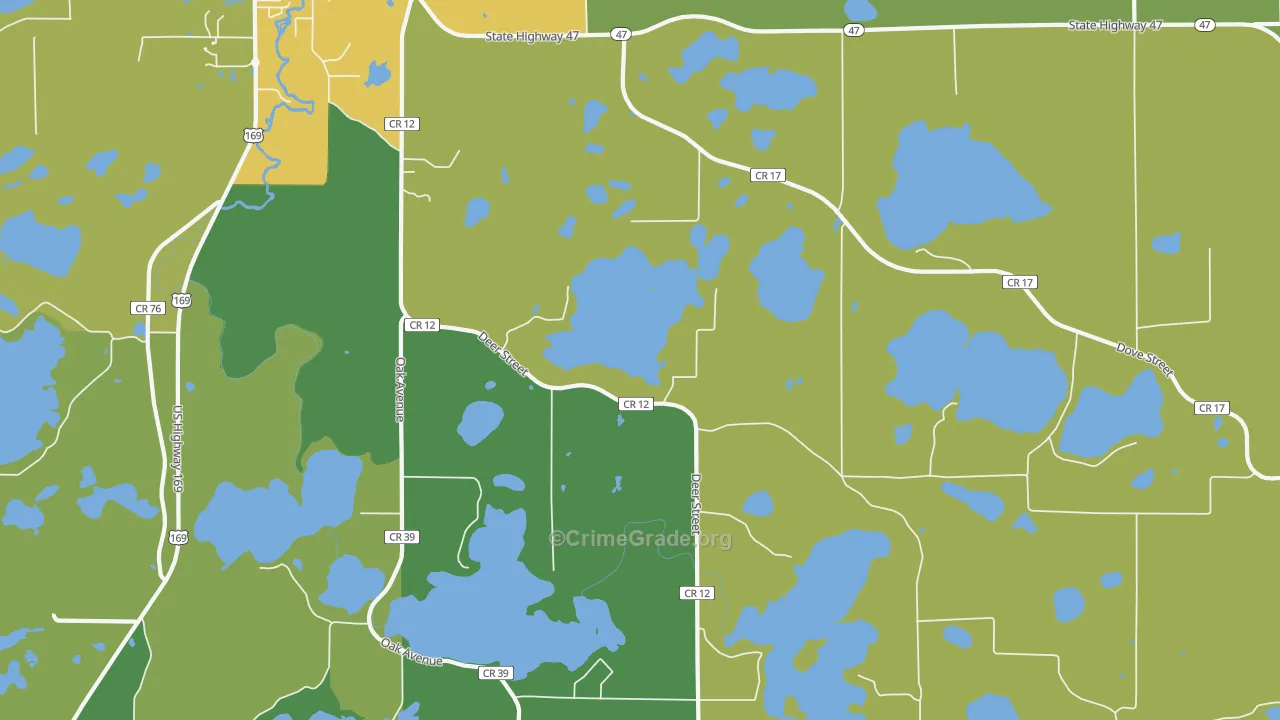 Little Pine, MN Map of Drug-Related Crime Rates