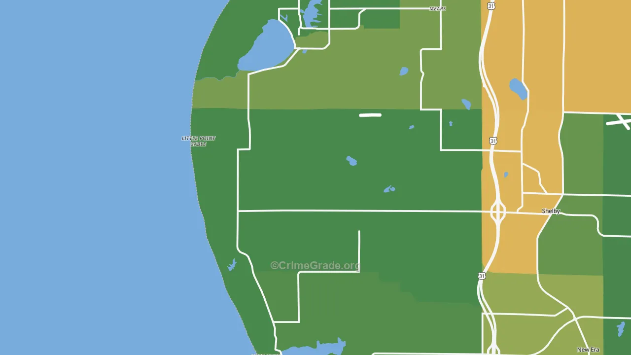 Little Point Sable, MI Map of Drug-Related Crime Rates