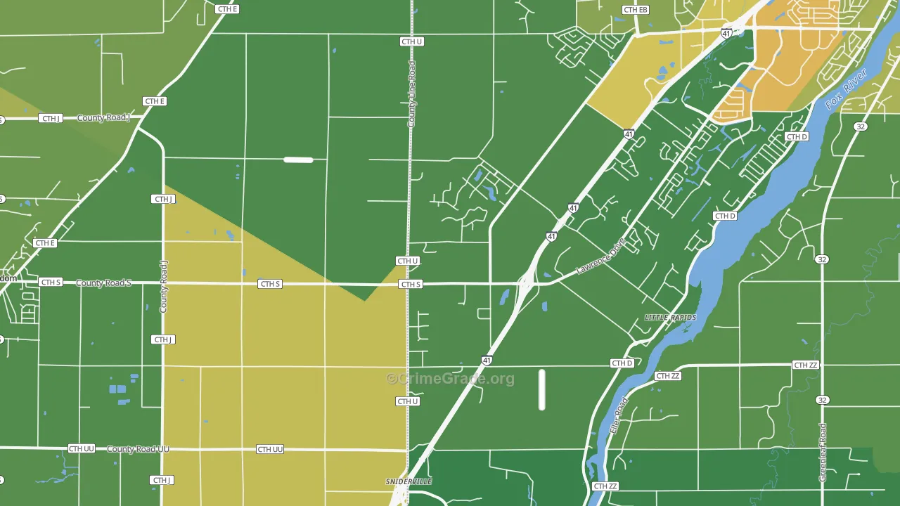 Little Rapids, WI Map of Drug-Related Crime Rates