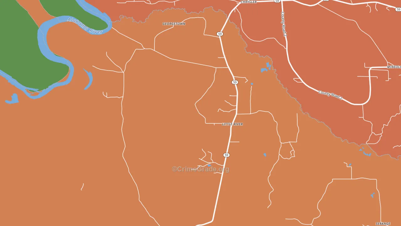 Little River, AL Map of Drug-Related Crime Rates