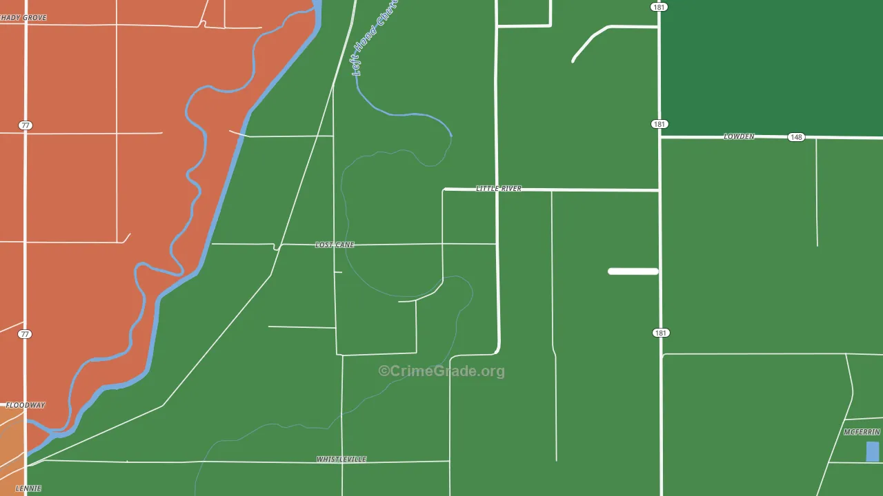 Little River, AR Map of Drug-Related Crime Rates