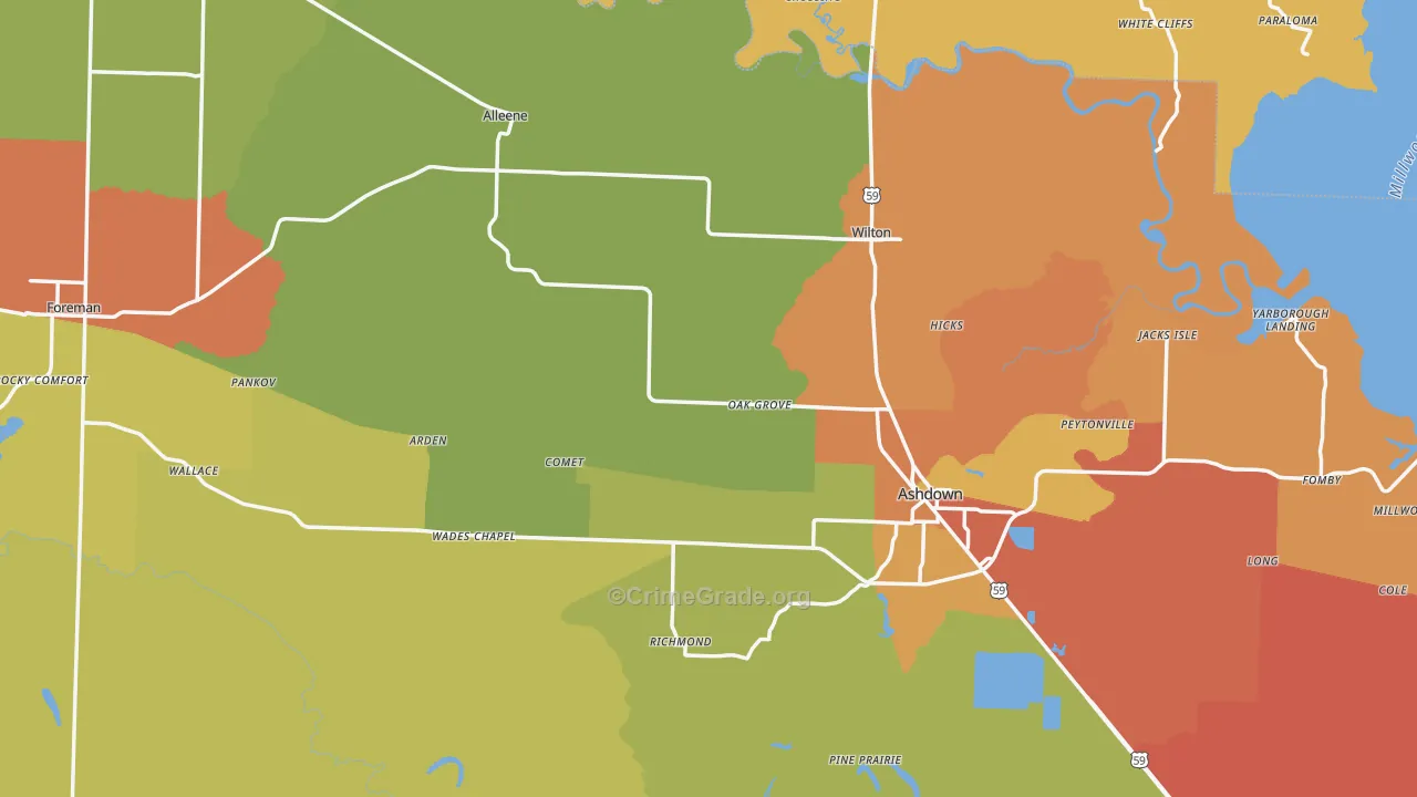 Little River County, AR Map of Drug-Related Crime Rates