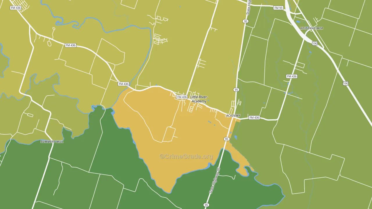 Little River, TX Map of Drug-Related Crime Rates