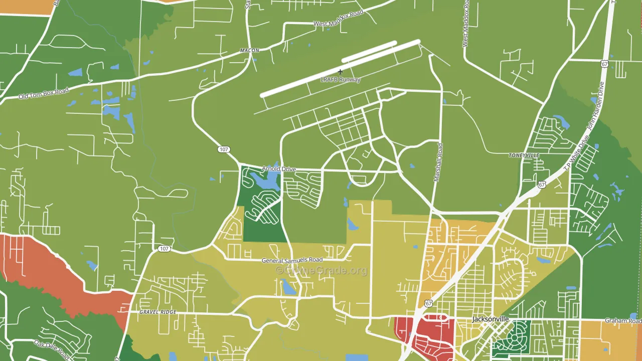 Little Rock Air Force Base, AR Map of Drug-Related Crime Rates